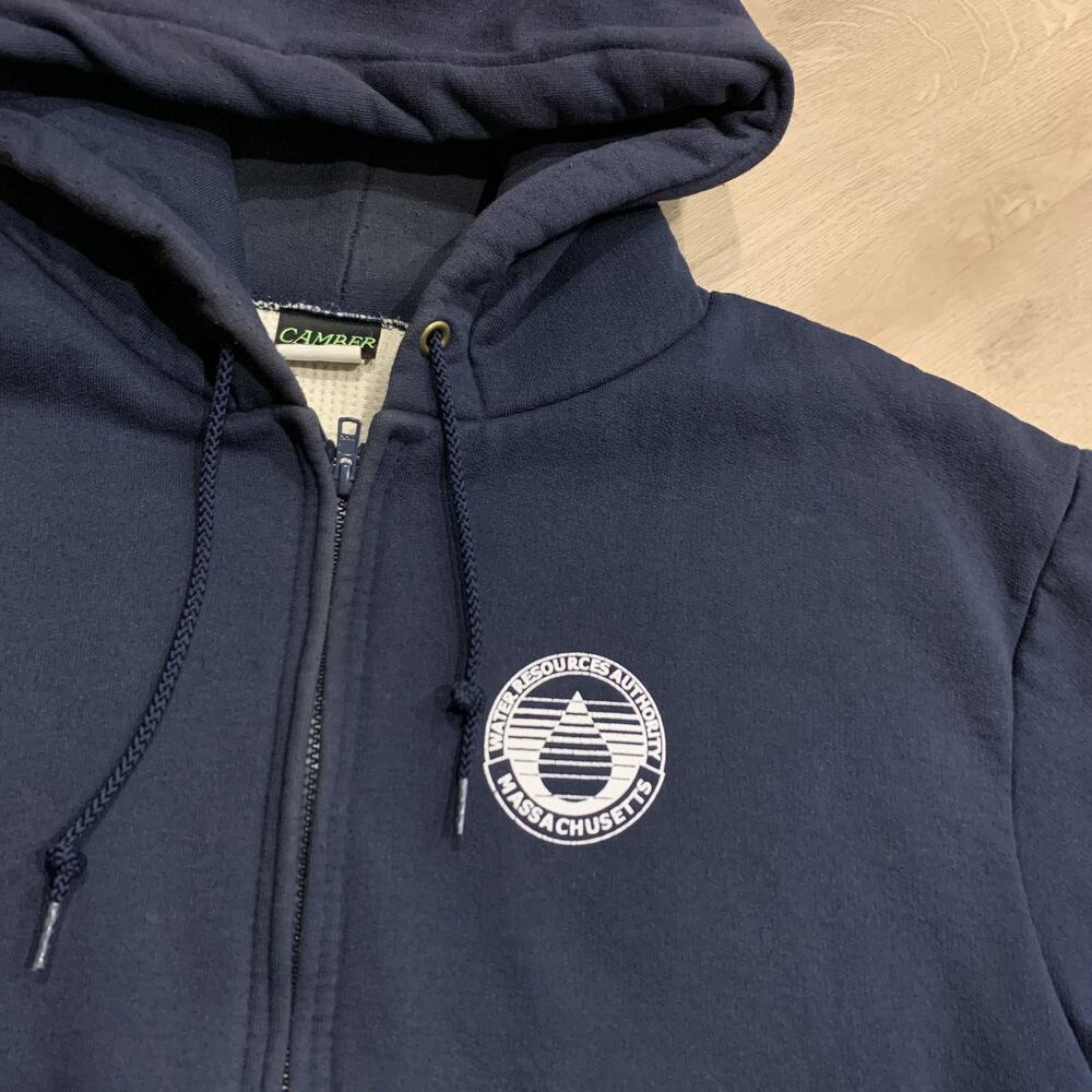 Vintage Camber Full Zip Hoodie Thermal Lined Work Wear Company Logo Mens 2XL XXL - Picture 2 of 8